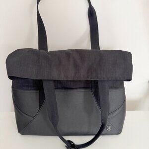 Lululemon black roll top yoga tote bag